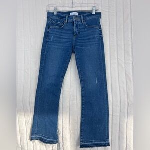 LOFT Women's Flare Leg Crop Jeans in Deep Blue